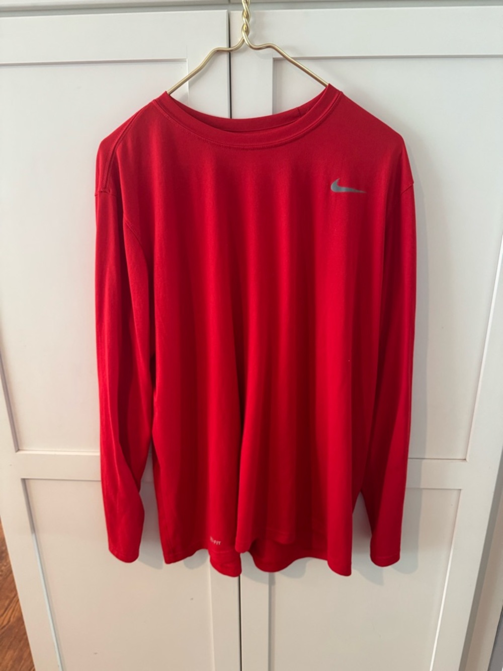 Nike Men’s Red Long-Sleeve Dri-FIT Performance Shirt